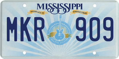 MS license plate MKR909