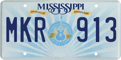 MS license plate MKR913