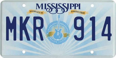 MS license plate MKR914