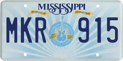 MS license plate MKR915