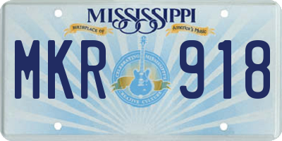 MS license plate MKR918