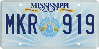 MS license plate MKR919