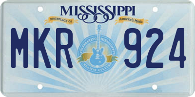 MS license plate MKR924