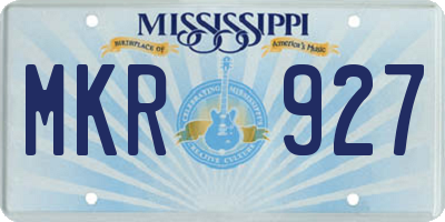 MS license plate MKR927