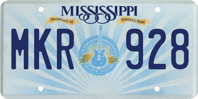 MS license plate MKR928