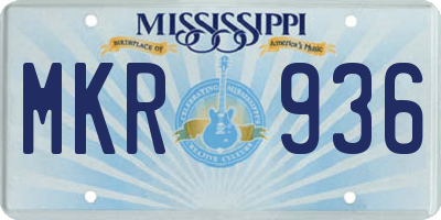 MS license plate MKR936