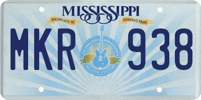 MS license plate MKR938