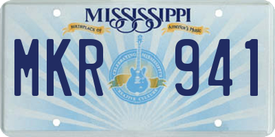MS license plate MKR941
