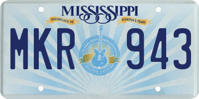 MS license plate MKR943