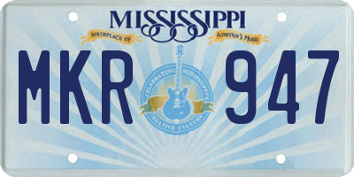 MS license plate MKR947