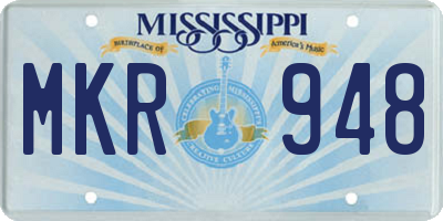 MS license plate MKR948