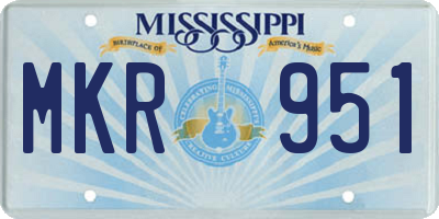 MS license plate MKR951