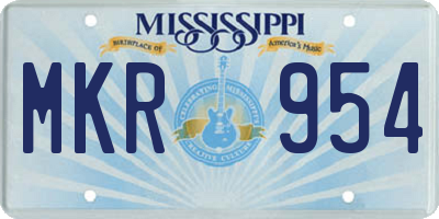 MS license plate MKR954