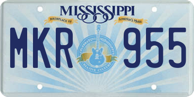 MS license plate MKR955