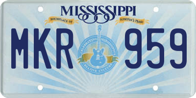 MS license plate MKR959