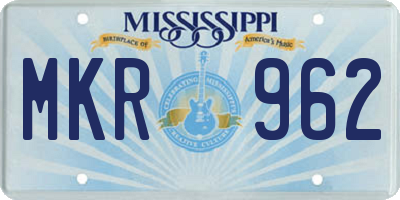 MS license plate MKR962