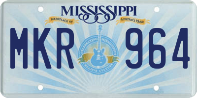 MS license plate MKR964