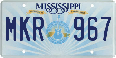 MS license plate MKR967
