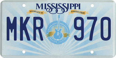 MS license plate MKR970