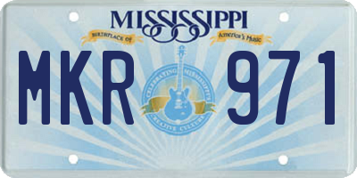 MS license plate MKR971
