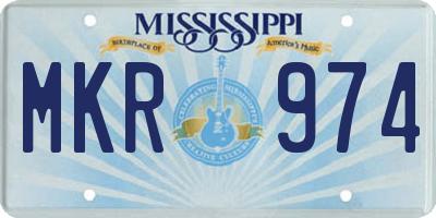 MS license plate MKR974