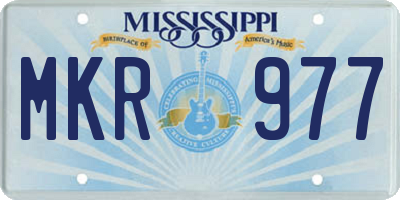 MS license plate MKR977