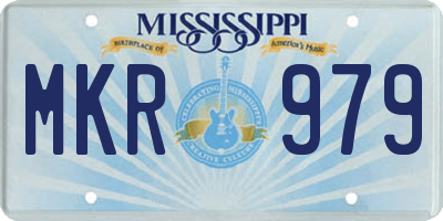 MS license plate MKR979