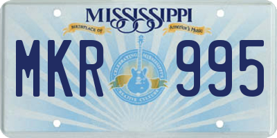 MS license plate MKR995
