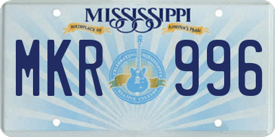 MS license plate MKR996