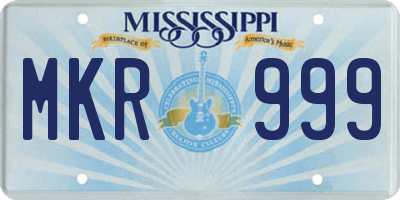 MS license plate MKR999