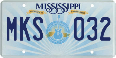 MS license plate MKS032
