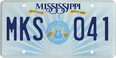 MS license plate MKS041