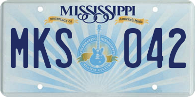 MS license plate MKS042
