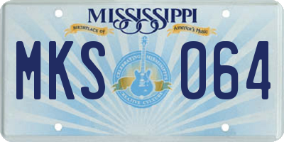 MS license plate MKS064