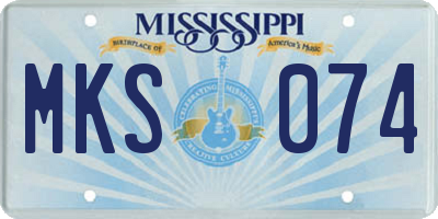MS license plate MKS074