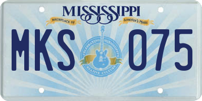 MS license plate MKS075