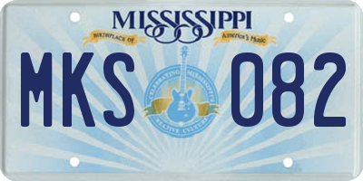 MS license plate MKS082