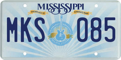 MS license plate MKS085