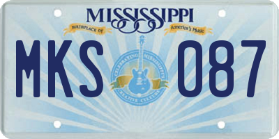 MS license plate MKS087
