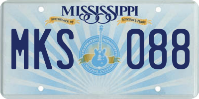 MS license plate MKS088