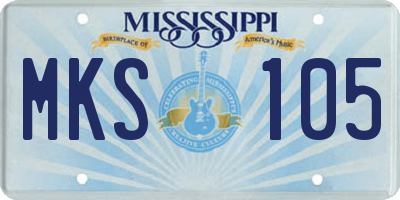 MS license plate MKS105