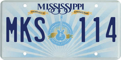 MS license plate MKS114