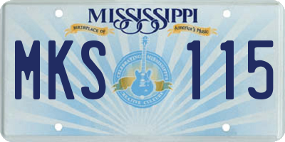 MS license plate MKS115