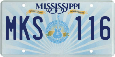MS license plate MKS116