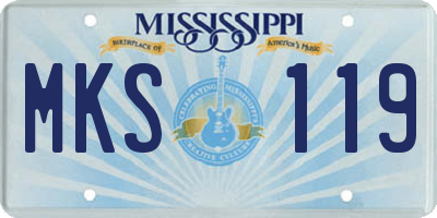 MS license plate MKS119