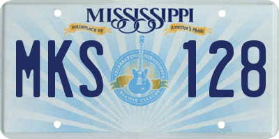 MS license plate MKS128