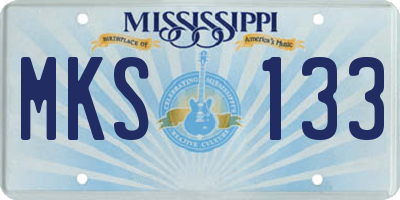 MS license plate MKS133