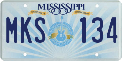 MS license plate MKS134