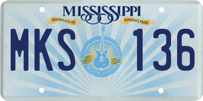 MS license plate MKS136