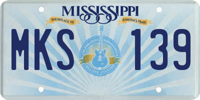 MS license plate MKS139